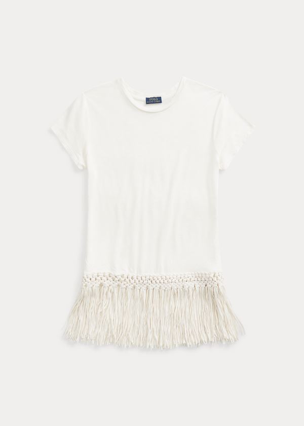 T Shirt Polo Ralph Lauren Fringe-Hem Mulher 84610-JEIU